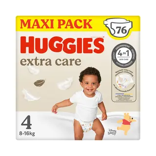 Huggies Extra Care Luiers Maat 4 (8 - 16 Kg) 76 Stuks