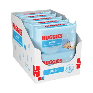 10x Huggies Billendoekjes Pure 99% Water 56 Stuks
