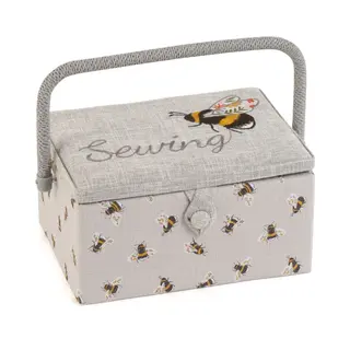 Hobby Gift Exclusieve Middelgrote Naaidoos, Opbergdoos Om Te Knutselen, Accessoirebak, Pinnenbol, Pvc-handvat, 18, 5 X 25, 5 X 14, 5 Cm, Geborduurde