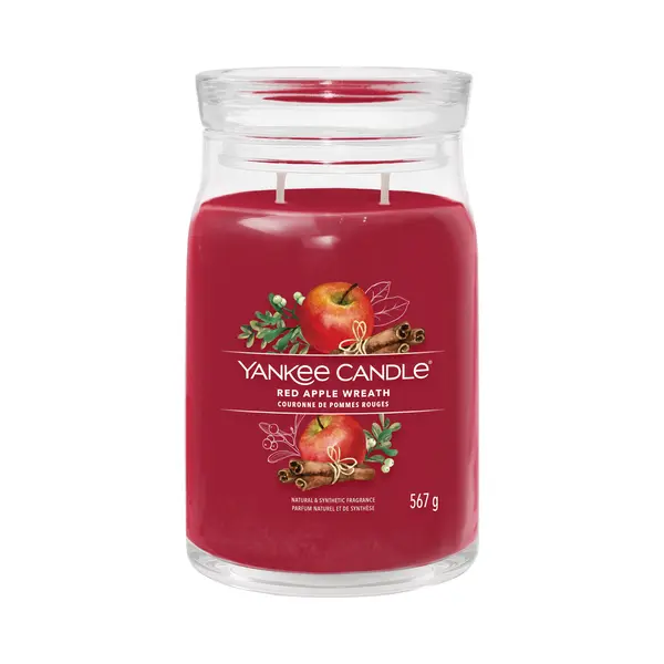 Yankee Candle Red Apple Wreath wax candle Cylinder Fruity 1 pc(s) thumbnail