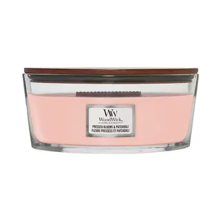 WoodWick Pressed Blooms & Patchouli wax candle Ellipse Carnation, Cedarwood, Juniper, Moss, Orange blossom, Patchouli, Tuberose, Vetiver Pink 1 pc(s)