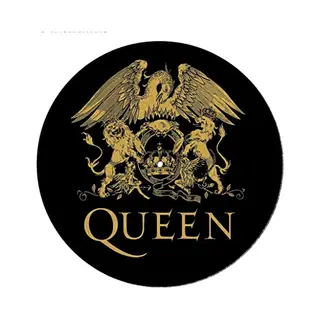 Pyramid International Queen Turntable Record Slip Mat For Mixing, Dj Scratching And Home Listening (Logo Design) - Official Merchandise, Gold