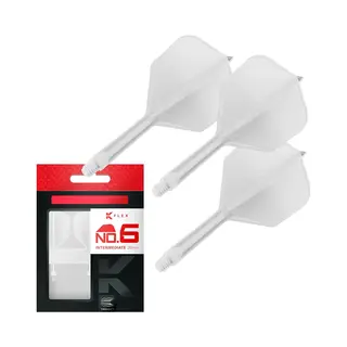 Target Darts K Flex Integrated Dart Flights And Shafts, No.6 White (Intermediate) | Pack Of 3 K-Flex - No6, Kflex All In One Moulded Dart Flight &