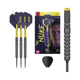 Target Darts Luke Littler G1 Steel Tip Swiss Point Darts, 90% Tungsten Dart, 24G | Generation 1 Steel Tip Dart, Player Edition Swiss Points Dart Sets
