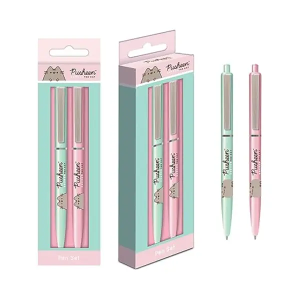 Pusheen the Cat Pusheen Set Of 2 Ballpoint Pens (Botanical Design) Pusheen Pen Set- Official Merchandise thumbnail