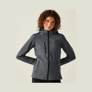 Regatta Venturer 3-Layer Waterproof Hooded Softshell Jacket In Dark Grey