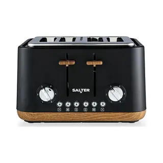 Salter Toronto 4-Scheiben-Toaster – Breite Schlitze, 6 Bräunungsstufen, Herausnehmbare Krümelschublade, Auftau-, Aufwärm- Und Abbruchfunktion,