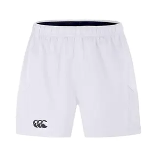Canterbury Men's Advantage Rugby Shorts 2.0 | Elasticated Waist | Ccc Logo Gym Shorts, White, M