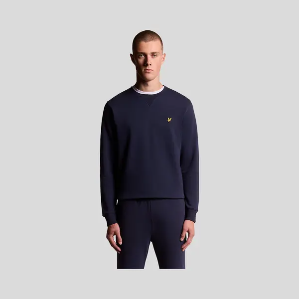 Lyle And Scott Men's Cotton Crew Neck Sweatshirt - Navy - Size, M thumbnail