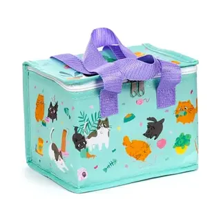 Puckator Rpet Cool Bag Lunch Bag Bean & Co Cats - Insulated Lunch Bag For Women Men Children - Lunch Box Bag For Work Family School - Beach Picnic