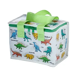 Puckator Cool Lunch Bag With Dinosauria Design Made Out Of Recycled Plastic Bottles - Insulated Lunch Bag For Women Men Children - Lunch Box Bag For