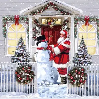 Crystal Art Kit ® Crystal Card Kit | Diamond Painting Santa & Snowman