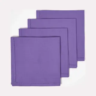 Homescapes Katoenen Servetten, Set Van 4, Paars