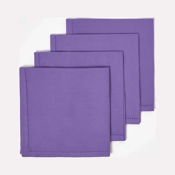 Homescapes Katoenen Servetten, Set Van 4, Paars thumbnail