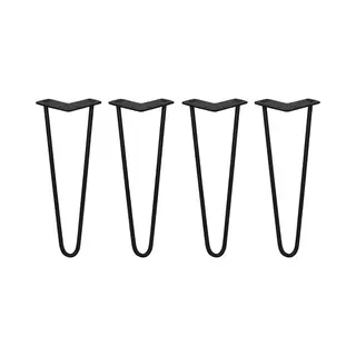 Monstershop 4 X 14" Hairpin Legs - 2 Prong - 10Mm - Black
