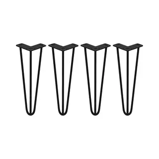 Monstershop 4 X 14" Hairpin Legs - 3 Prong - 10Mm - Black