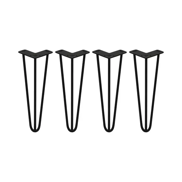 Monstershop 4 X 14" Hairpin Legs - 3 Prong - 10Mm - Black thumbnail