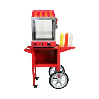 MonsterShop KuKoo Hotdog Machine & Kar - 95x41x150 Cm - Incl. Tang + Sausflessen - 220-240V 100 Worsten & 30 Broodjes - Evenement Bruiloft