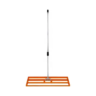 MonsterShop T-Mech Gazon Leveler - Nivellering Hark 100 Cm - Verstelbaar Handvat, 1.20 Tot 1.90 M - Comfortable Handgreep - Oranje