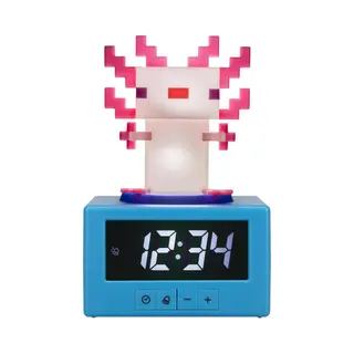 Paladone Minecraft Axolotl Digital Alarm Clock With Night Light Function, Officially Licensed Gaming & Bedroom Décor Gift For Kids & Teens