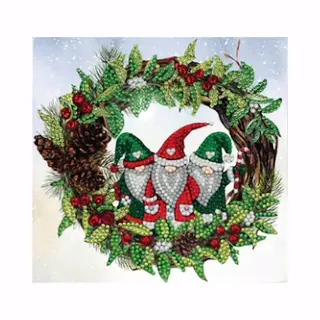 Crystal Art Crystal Card Kit ® Christmas Gnomes (18x18cm/partial).