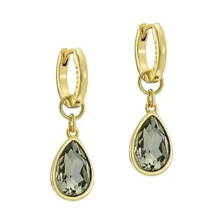 Ted Baker Gold Davina Grey Teardrop Huggies - Gold