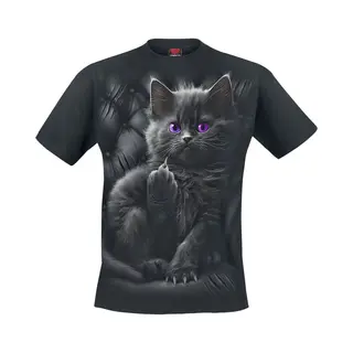 Spiral - Gothic T-shirt - Cattitude - 3XL Tot 4XL - Zwart