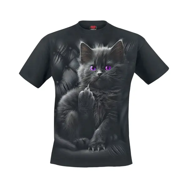 Spiral - Gothic T-shirt - Cattitude - 3XL Tot 4XL - Zwart thumbnail