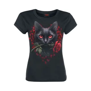 Spiral Cat's Love T-shirt Black