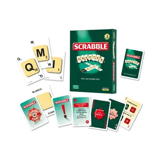 Megableu Scrabble - Kaartspel - Gezelschapsspel Voor Familie - Reisspel Formaat