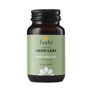 Fushi Organic Neem Leaf Capsules, 60 Caps | Fresh-Ground Whole Food | Detoxifying Properties | Cleansing Herb, Purify Both Inside & Outside Body |