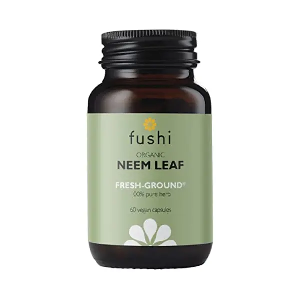 Fushi Organic Neem Leaf Capsules, 60 Caps | Fresh-Ground Whole Food | Detoxifying Properties | Cleansing Herb, Purify Both Inside & Outside Body | thumbnail