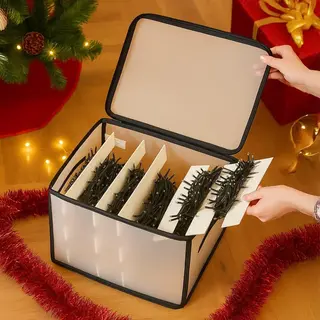 Ckb Ltd - Kerstverlichting Opberghoes Opbergtas - Met Handvatten En Afsluitbare Rits - Opbergdoos Kubus Met Inzetstukken Winkels Klatergoud Of