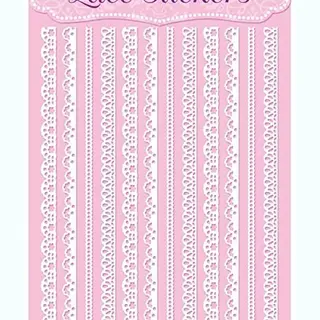 OakTree Eleganza Lace Stickers Edging White Adhesive Craft Use X 12 Strips