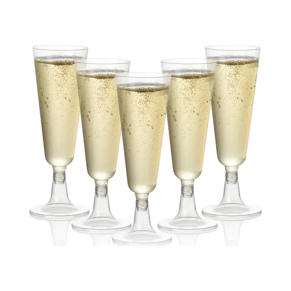 Matana - 24 Herbruikbare Plastic Champagneglazen 150ml - Voor Bruiloften, Verjaardagen, Kerst & Feesten thumbnail
