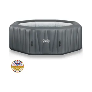 Wave Aegean 6 Person Octagonal Dark Grey Hot Tub Spa - Size, 6 Seater - Wave Spas - Wilko