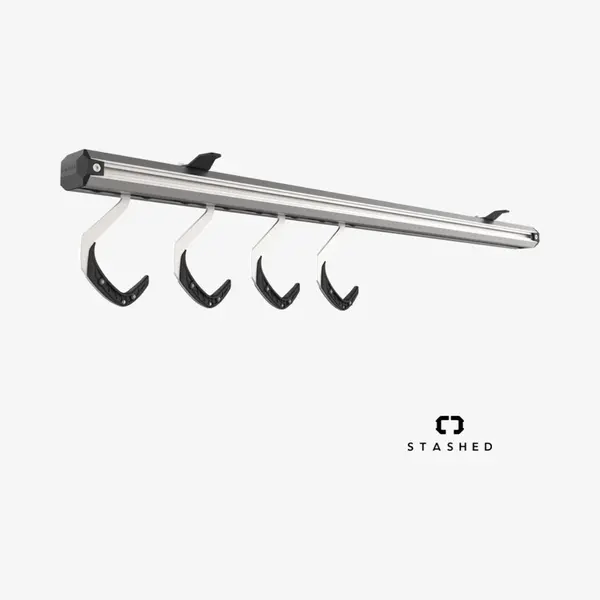 Stashed Ceiling Bike Storage Rack For 4 Bikes, Heavy Duty 360 Patented Auto Lock Rotating Hook Garage Storage System, Expandable Modular Design thumbnail