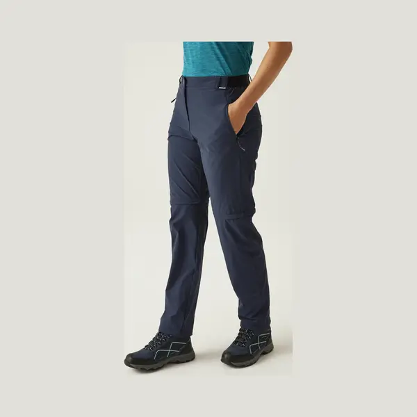 Regatta Women's Travel Light Zip-off Packaway Trousers In Navy | Size, 18 thumbnail