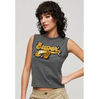 Superdry - Retro Slim-fit Bodywarmer Met Versiering - Dames - Vesten