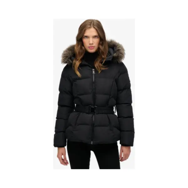 Superdry For Woman. W5011928A Fuji Quilted Coat With Black Belt (Xl), Casual, Recycled Polister, Sustainable thumbnail