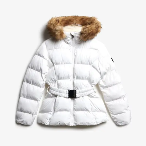 Superdry For Woman. W5011928A Fuji Belted Puffer Jacket White (Xxl), Casual, Polyester thumbnail