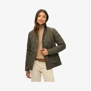 Superdryvoor Vrouwen. W5011957A Jas Met Koord Afgezette Voering Groen (S), Casual, Gerecycled Polyester, Duurzaam