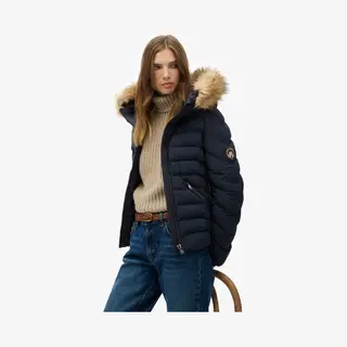Superdry - Fuji Gewatteerde Jas Met Bontkraag - Dames - Gewatteerde Jassen