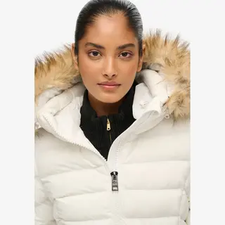 Superdry - Fuji Gewatteerde Jas Met Bontkraag - Dames - Gewatteerde Jassen