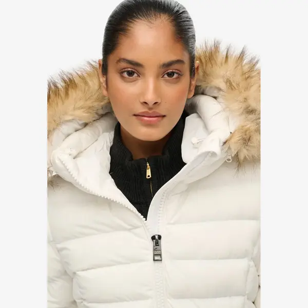 Superdry - Fuji Gewatteerde Jas Met Bontkraag - Dames - Gewatteerde Jassen thumbnail