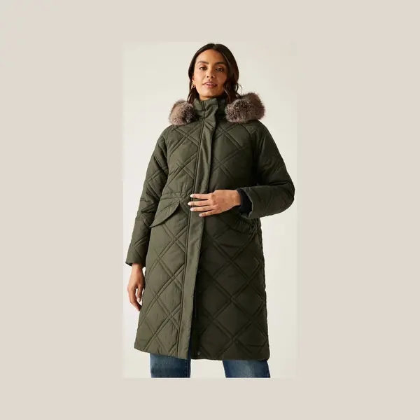 Regatta Women's Freyla Hooded Water-Repellent Insulating Padded Jacket In Green | Size, 20 thumbnail