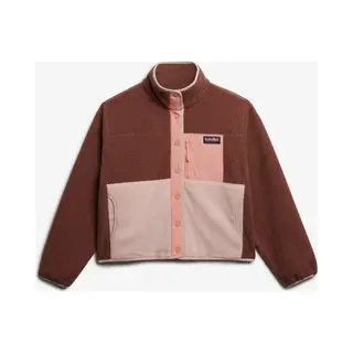 Superdry Damen Colour Block Fleecejacke Muskatgewürz Braun 40