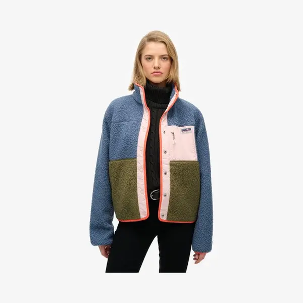Superdryvoor Vrouwen. W5012074A Blauwe Colour Block Fleece (S), Casual, Polyester thumbnail