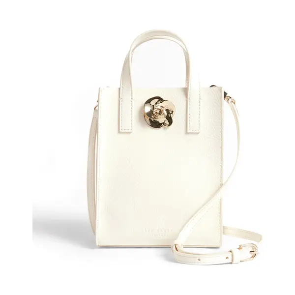 Ted Baker Handtas Schoudertas Roseem Rose Detail Crinkle Small Bag Ivory Crème thumbnail