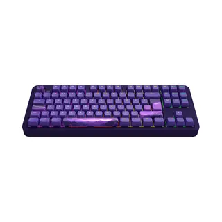 Dark Project ALU87B Celestial, G3MS Voidstone Switch, Uk/De/At/Es/It/Fi/No/Se/Dk toetsenbord Gamen Usb Qwertz Deens, Engels, Duits, Italiaans, Scandinavisch, Noors, Spaans, Zweeds, Brits Engels Paars